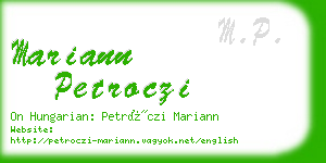 mariann petroczi business card